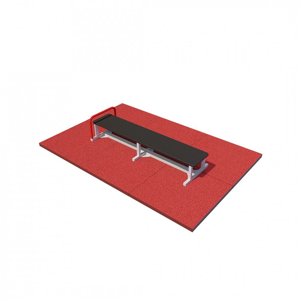 Фото Горизонтальная гимнастическая скамья (2000 мм) с фиксацией ступней для выполнения испытания «Поднимание туловища из положения лежа на спине»