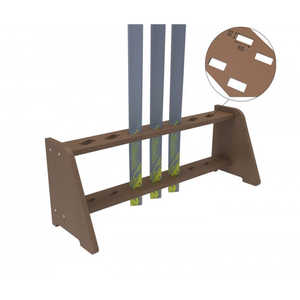 Фотографии Фанерная тумба для беговых лыж, однорядная 27х73х23см  FL-7