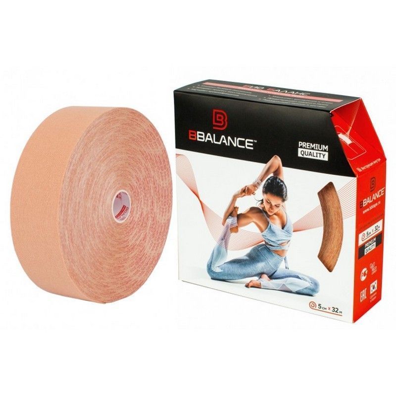Фото Кинезио тейп BBalance эконом 5x3200 см Бежевый