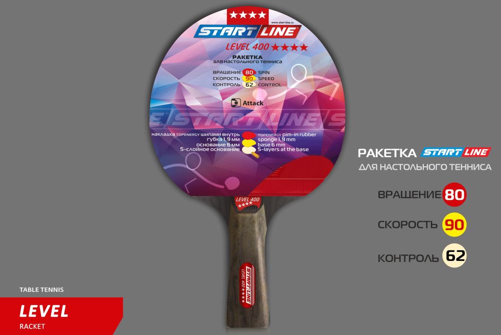 Фотографии Теннисная ракетка Start line Level 400 New (коническая) 12502