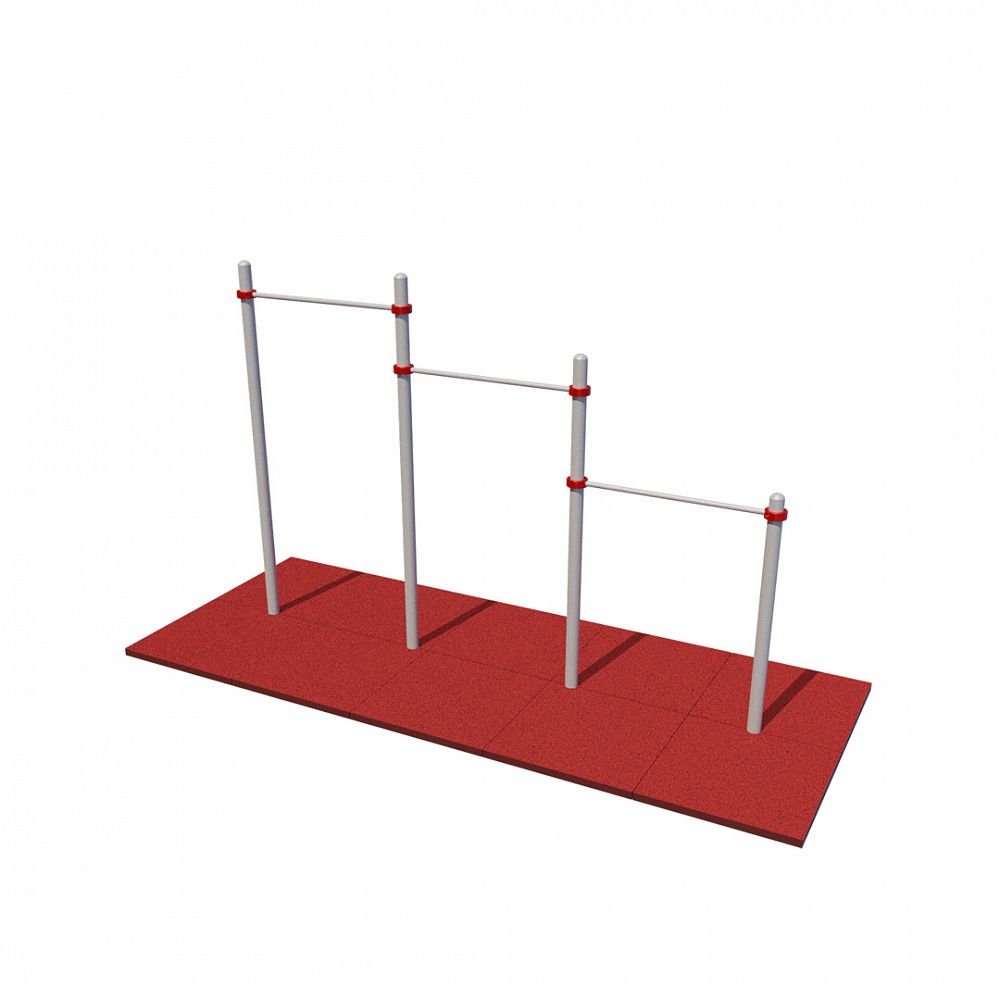 Фотографии Перекладины стационарные разноуровневые для выполнения испытания "Подтягивание из виса на высокой перекладине"