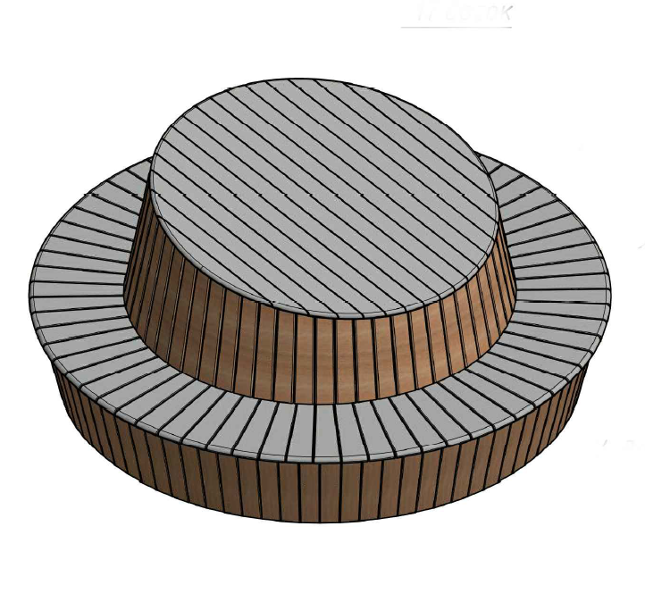 Фото Скамья круглая