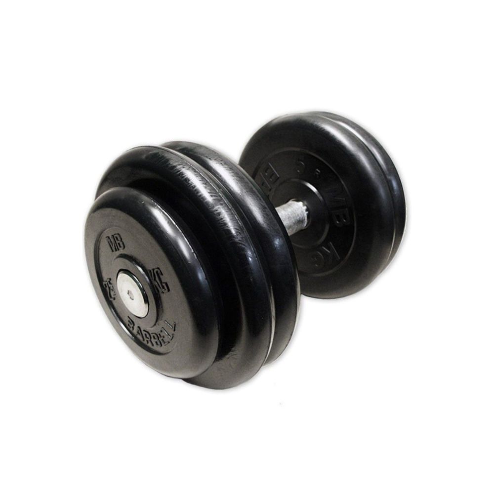 Фото Гантель MB Barbel , 26 кг, неразборная, с вращающающейся хромированной ручкой