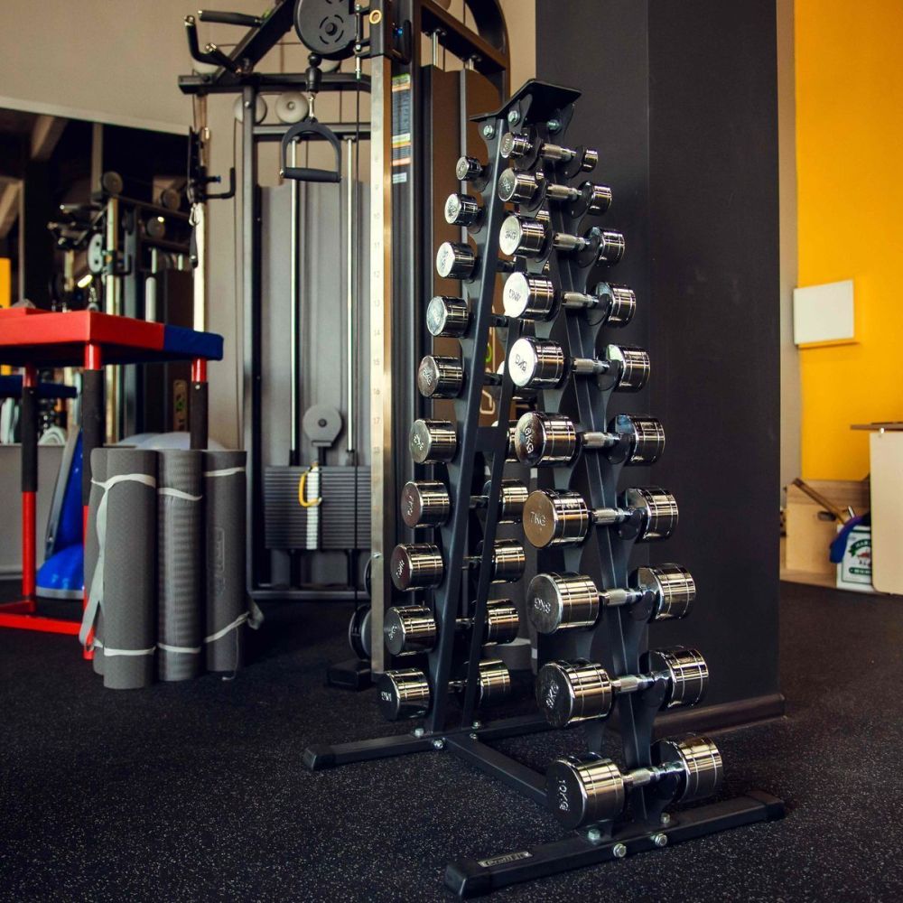 Гантельный ряд хромированный (шаг 1 кг, 10 пар) PROFI-FIT 1-10 кг