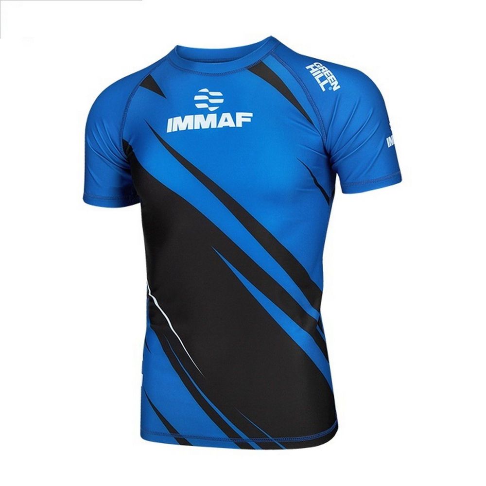 Фотографии Рашгард Green Hill Rash Guard IMMAF approved RGI-4021 синий