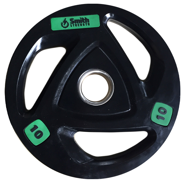 Фото Диск для штанги Smith WP085-10 c 3-м хватом, обрезиненный, 10кг