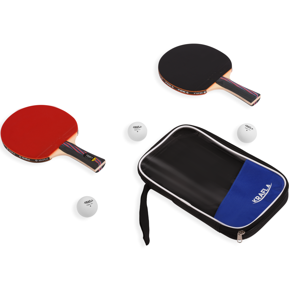 Фото Набор для настольного тенниса KRAFLA S-T1000 (ракетки 2шт., мяч 3шт., чехол)