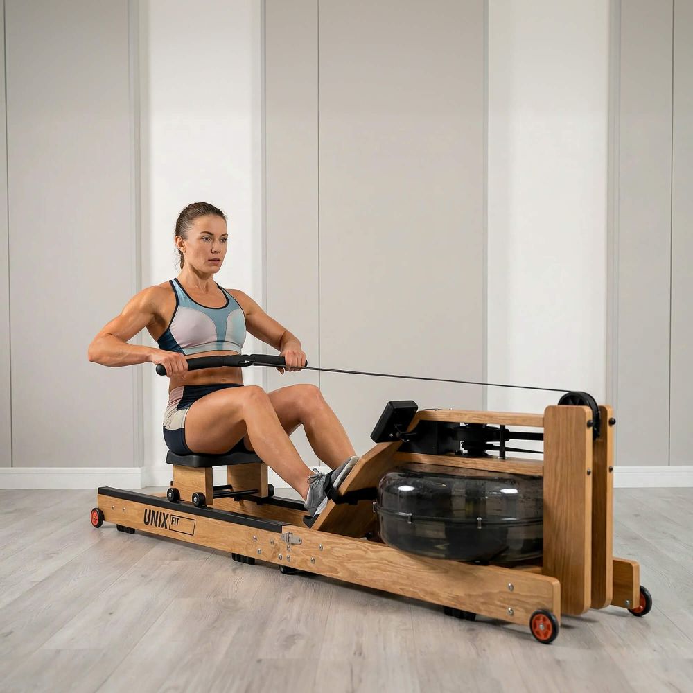 Фото Гребной тренажер UNIX Fit светлое дерево / Wood Rower Light