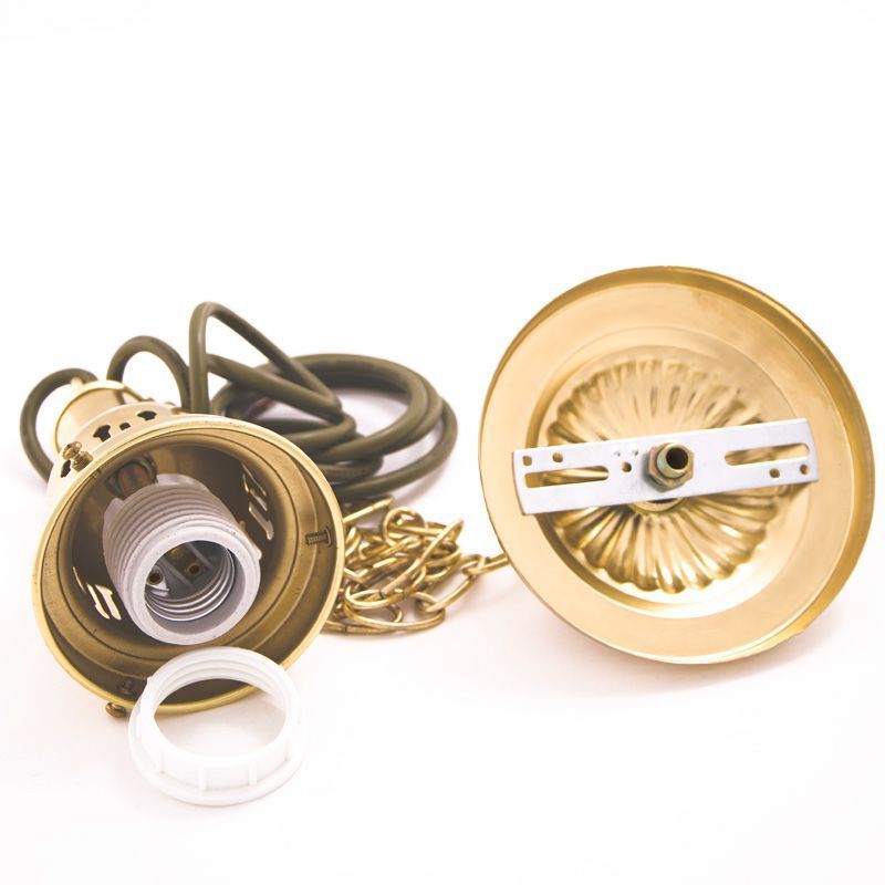 Фотографии Лампа на один плафон "Evergreen" (золотистая чашка, зеленый плафон D35см)