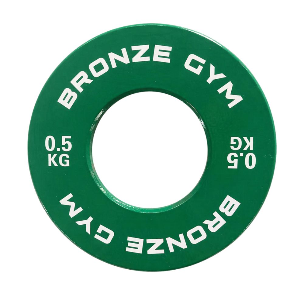 Фото Диск калиброванный BRONZE GYM для пауэрлифтинга зеленый 0,5 кг