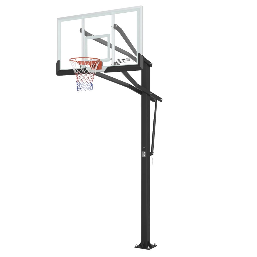 Фотографии Баскетбольная стойка стационарная UNIX Line B-Stand-PC 72"x42" (180 х 105 см) R45 H230-305 см