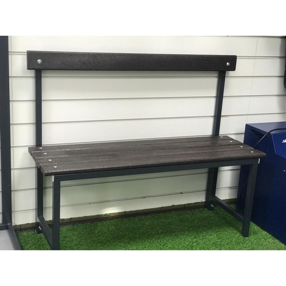 Фотографии Скамейка для раздевалок со спинкой (пластик 20 мм) 100x33,5х80см SRS 100/40/80