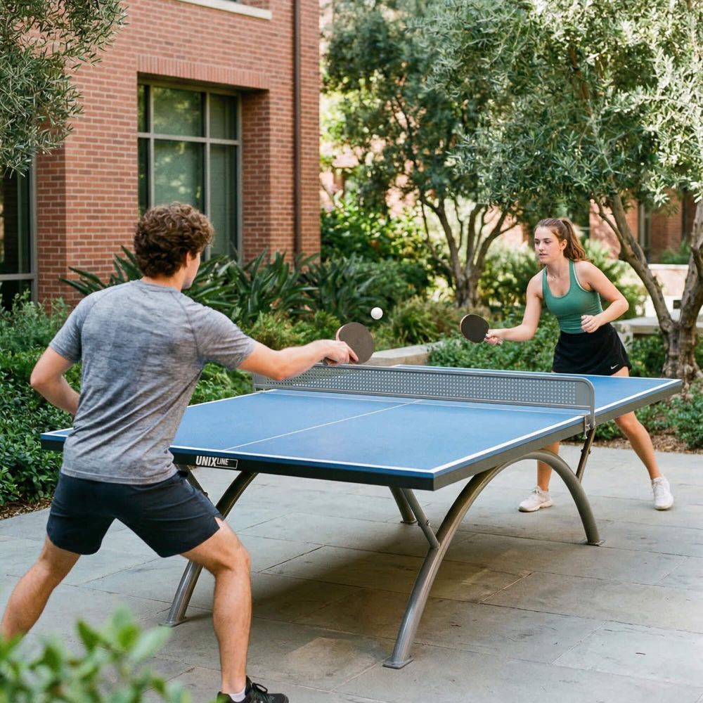 Фото Антивандальный теннисный стол UNIX Line 14 mm SMC синий, серый