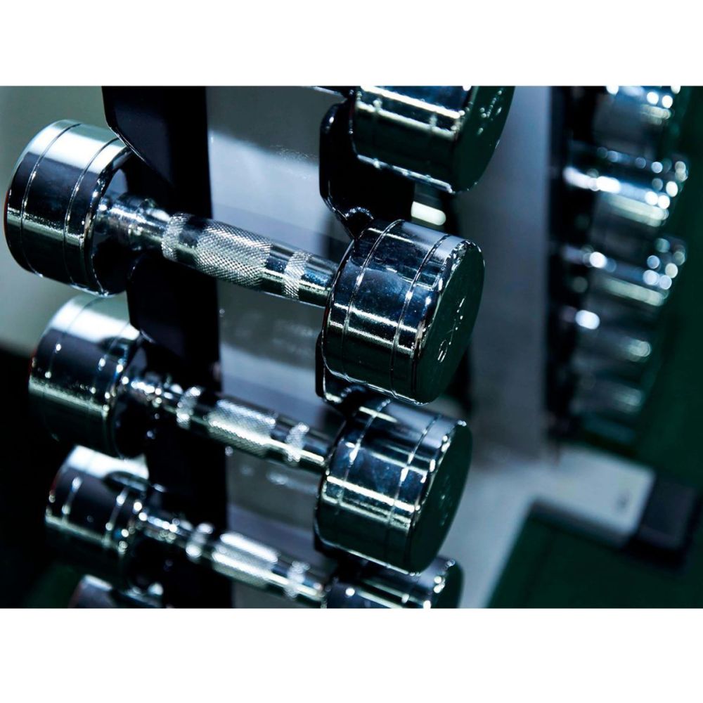 Гантельный ряд хромированный (шаг 1 кг, 10 пар) PROFI-FIT 1-10 кг