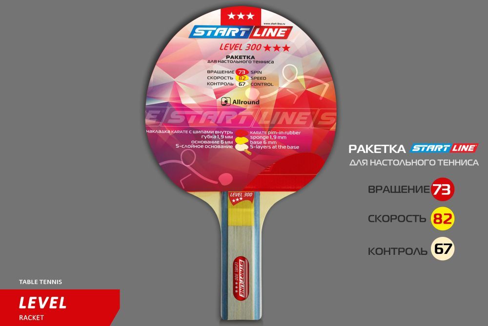 Фотографии Теннисная ракетка Start line Level 300 New (прямая) 12403