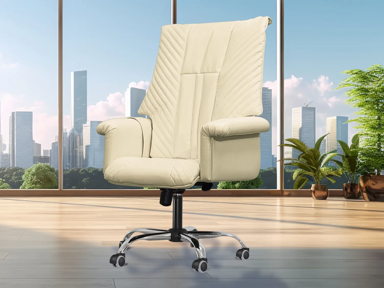 Офисное массажное кресло EGO President EG1005 Крем (Арпатек)