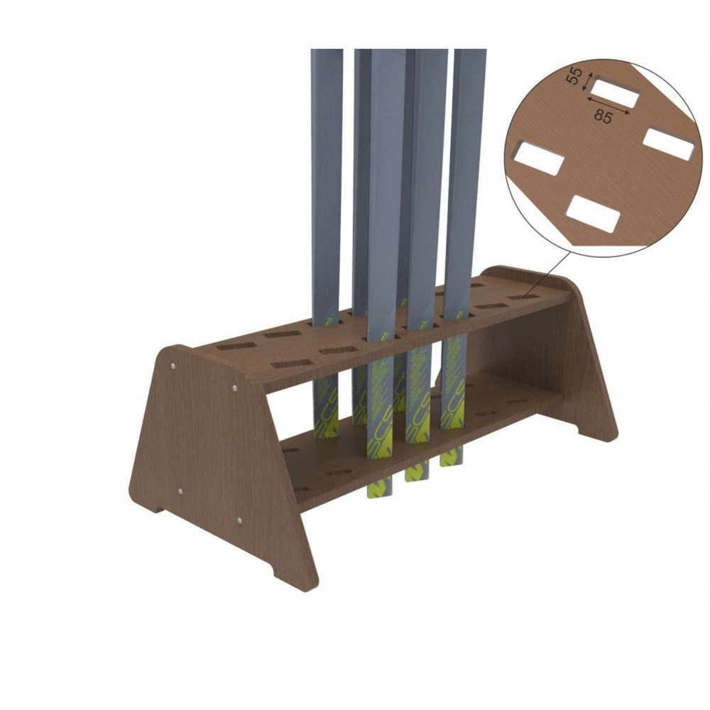 Фотографии Фанерная тумба для беговых лыж, двухрядная 27х73х40см  FL-14