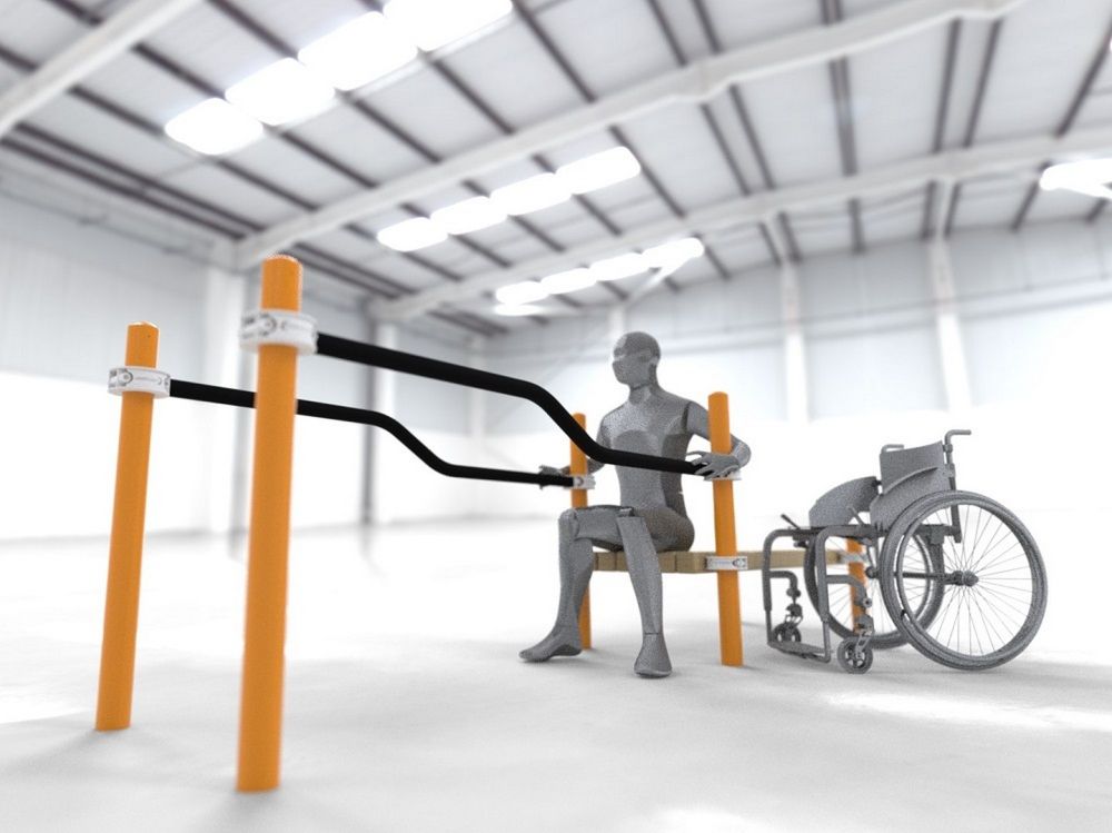 Фотографии Брусья параворкаут изогнутые в подъем со скамьей Pioner A11811