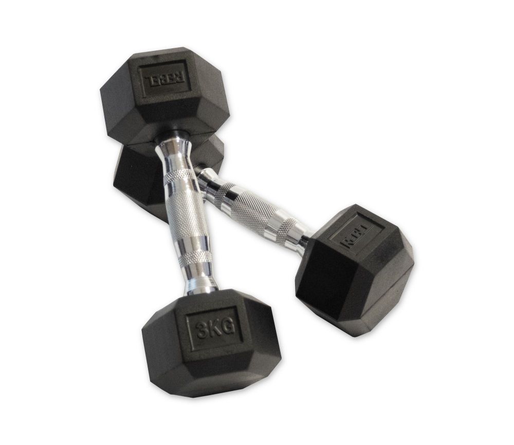 Набор гексагональных гантелей 10 пар от 1 до 10 кг REBEL RGHEX-110 (SET)