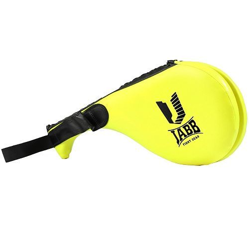 Фотографии Лапа боксерская двойная Jabb JE-2799 иск.кожа желтый/черный N/S