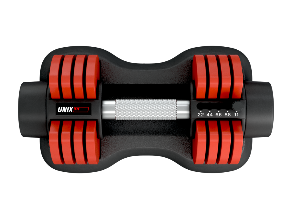 Гантель со ступенчатой регулировкой UNIX Fit 11 кг красная