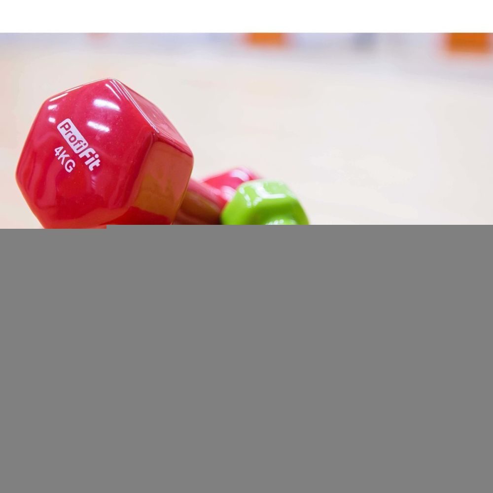 Гантель в виниловой оболочке, шестигранник PROFI-FIT 1 кг, зеленая