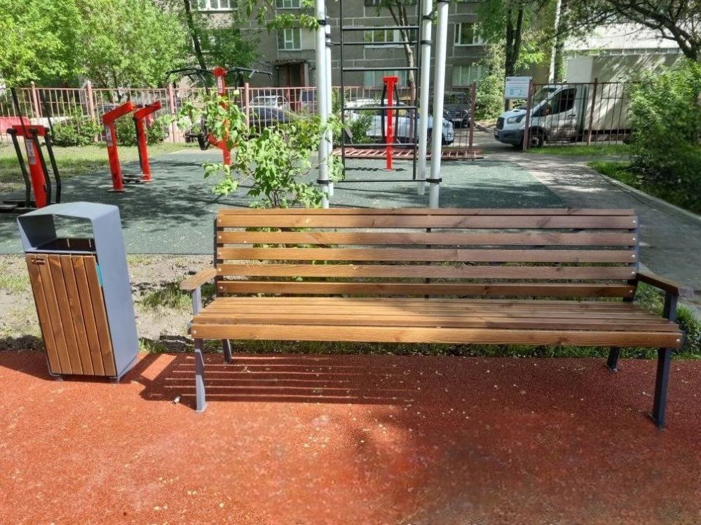 Фотографии Скамейка стальная «Модерн»