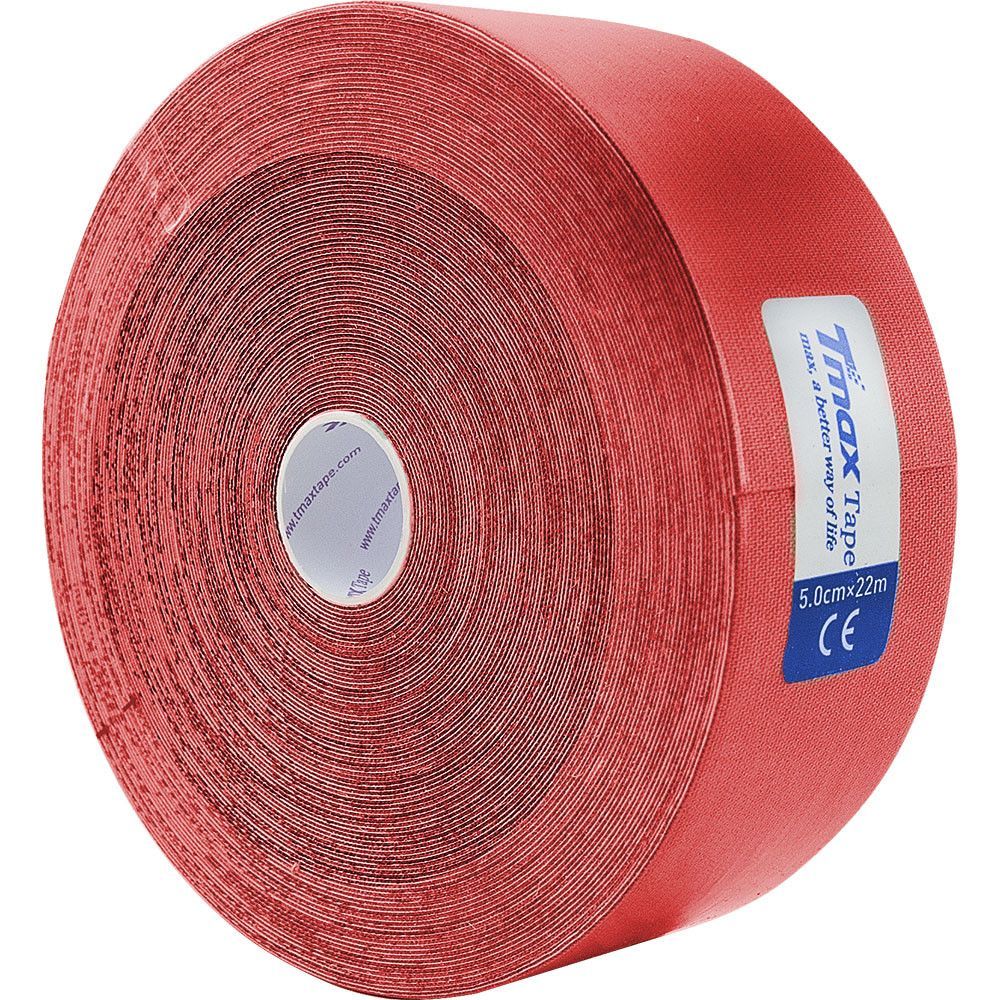 Фото Тейп кинезиологический TMAX Extra Sticky 5 см x 22 м, 223298, красный
