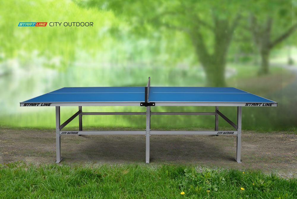Фотографии Стол теннисный City Всепогодный с сеткой Синий