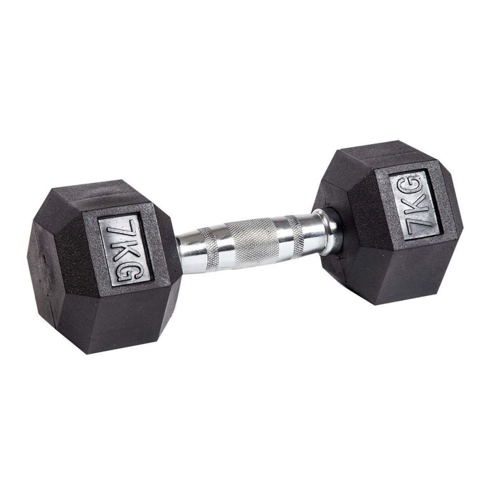 Фото Гантель гексагональная обрезиненная PROFI-FIT  7 кг