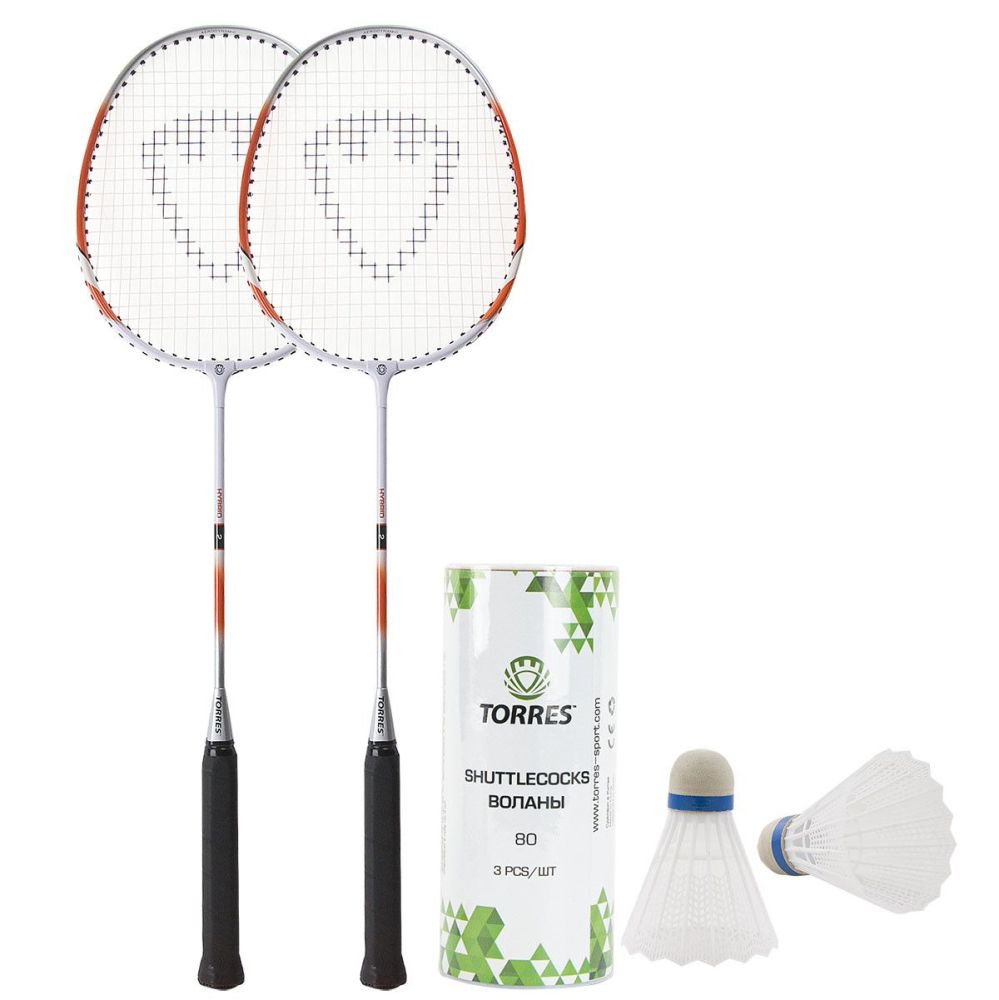 Фото Набор для бадминтона TORRES Hybrid BD20505, 2 ракетки и 3 волана