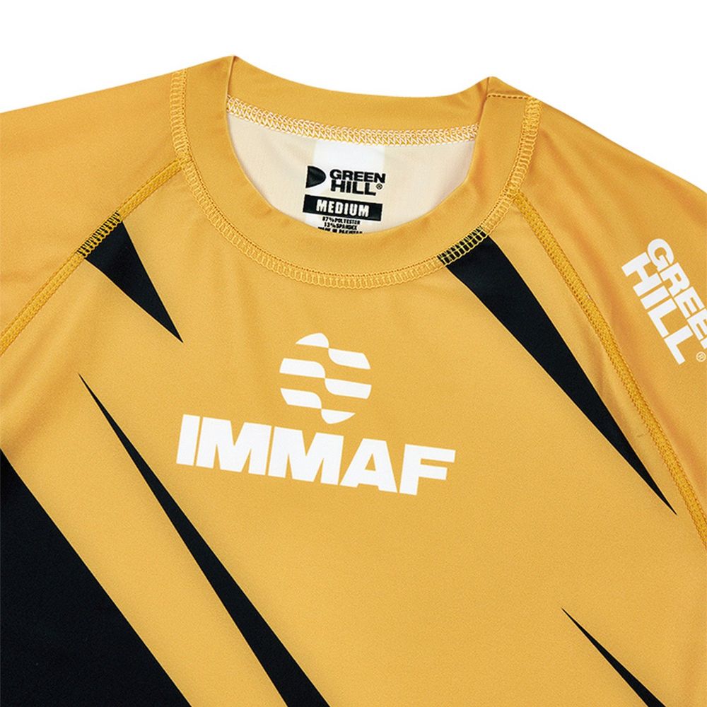 Фотографии Рашгард Green Hill Rash Guard IMMAF approved RGI-4021 черно-золотой