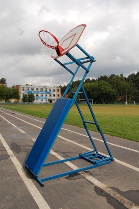 Фотографии Стритбольная стойка щит из фанеры, мобильная с регулируемой высотой  Pioner A13419