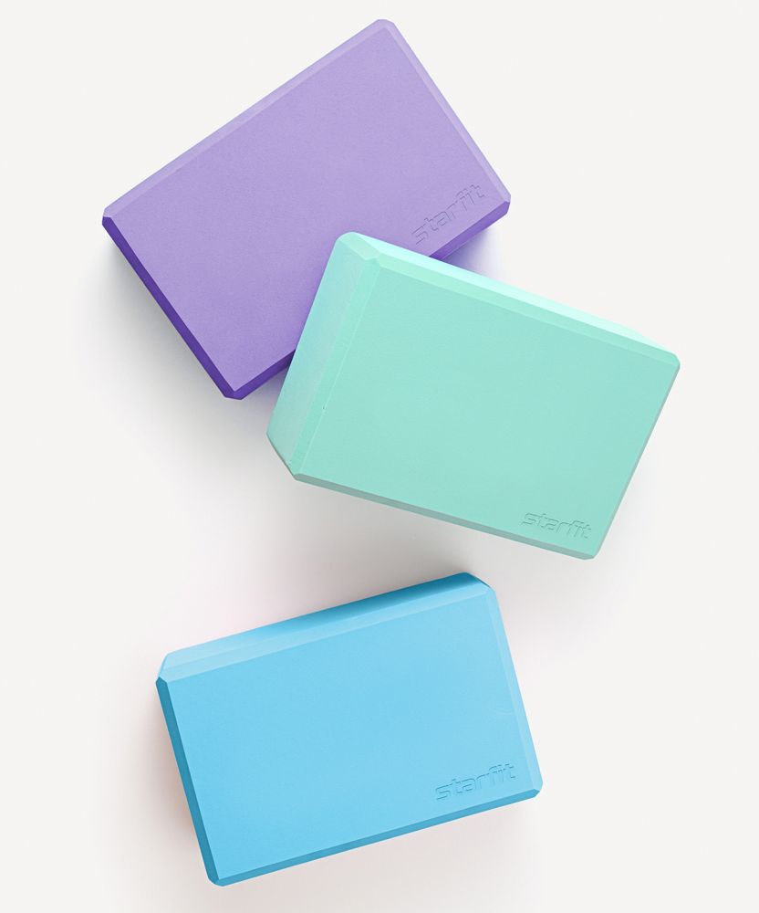 Фотографии Блок для йоги YB-200 EVA, синий пастель