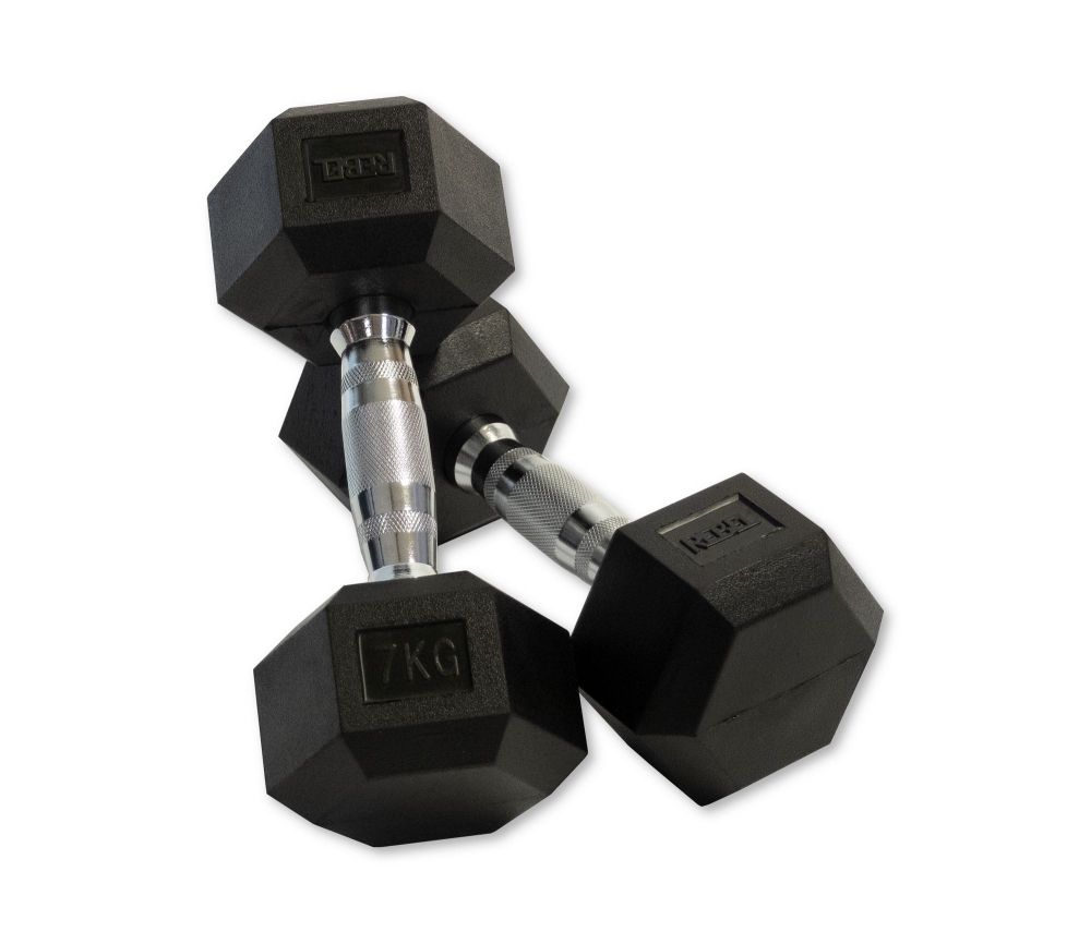 Набор гексагональных гантелей 10 пар от 1 до 10 кг REBEL RGHEX-110 (SET)