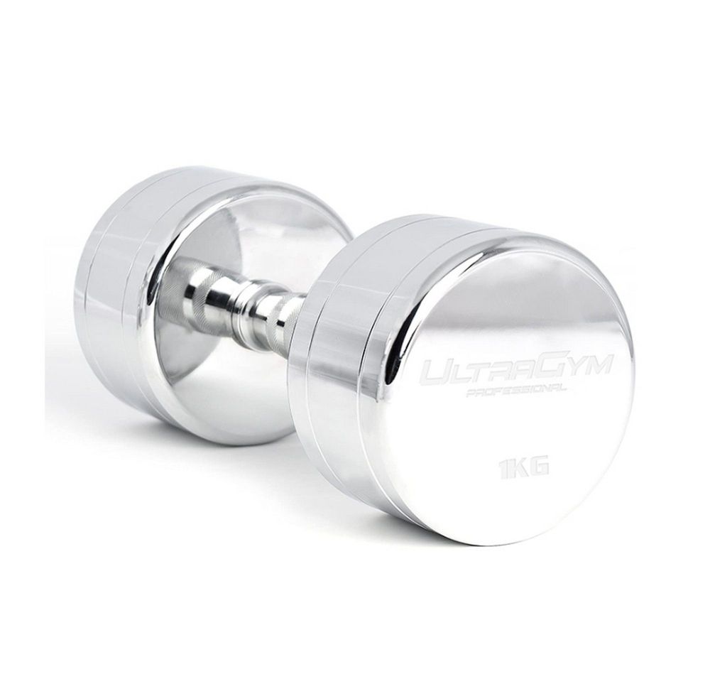 Комплект гантелей хромированных ряд от 1 до 10 кг UltraGym UG1025