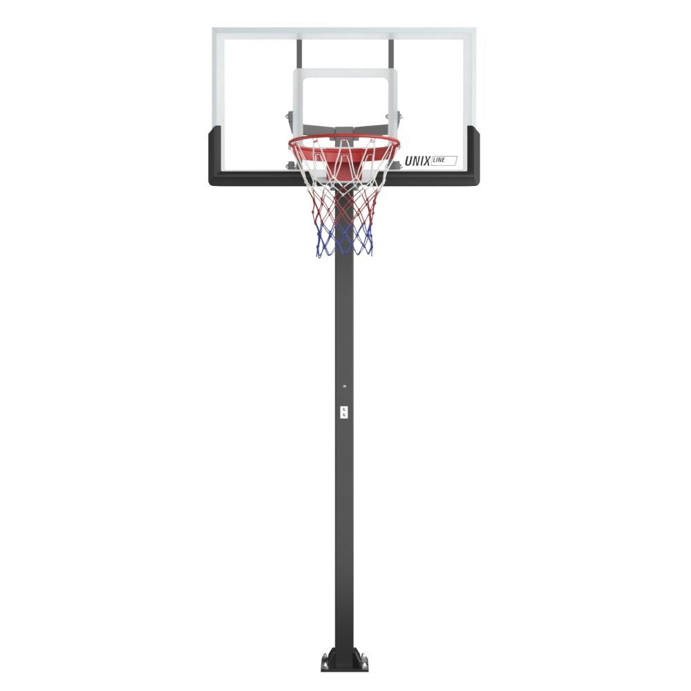 Фотографии Баскетбольная стойка стационарная UNIX Line B-Stand-TG 54"x32" (140 х 80 см) R45 H230-305 см