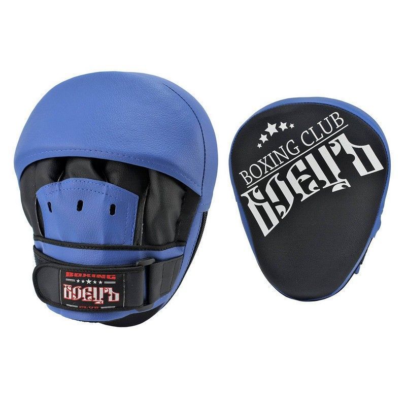 Фото Лапы боксерские гнутые Боецъ 111 черно-синие