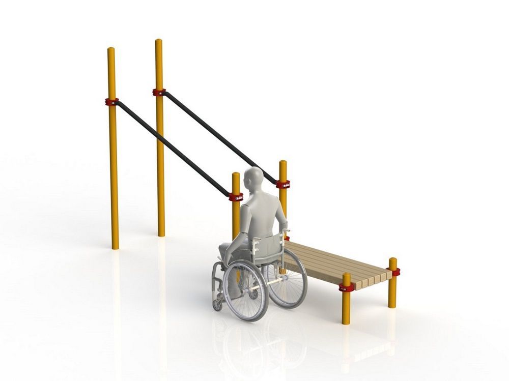 Фото Брусья параворкаут в подъем со скамьей Pioner A11797