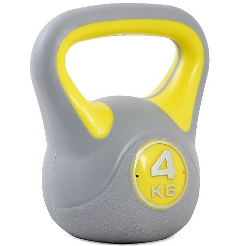 Фото Гиря пластиковая Start Up ЕСЕ 010 4 кг, серый/желтый