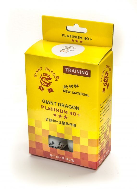 Фотографии Мячи Giant Dragon Training Platinum 3* New 51.683.33.1 белый (6шт, в коробке)