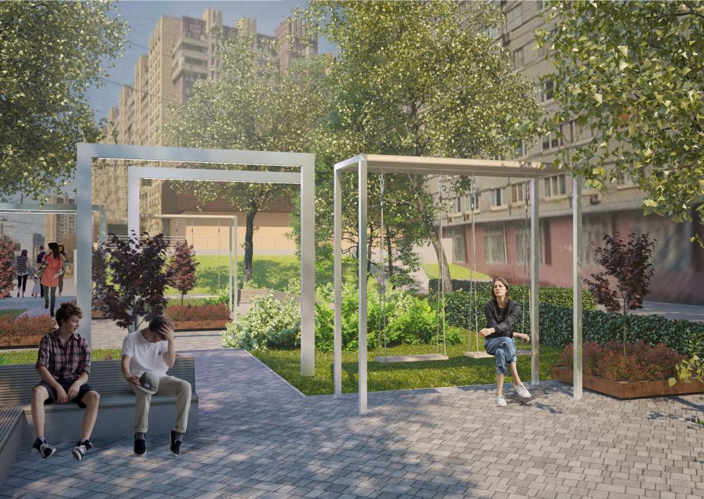 Фото Качели-пергола