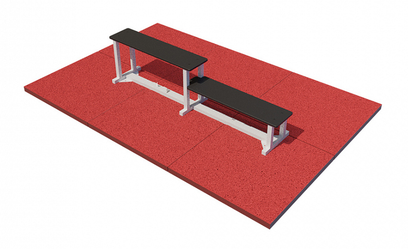 Фото Горизонтальная гимнастическая скамья двойная разноуровневая, для выполнения испытания «сгибание - разгибание рук в упоре о гимнастическую скамью» и «сгибание - разгибание рук в упоре о сиденье стула»