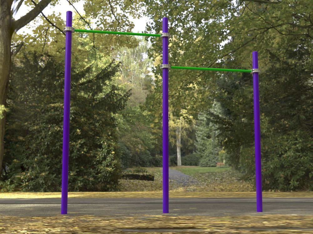 Фотографии Турник уличный двойной для Воркаут Pioner A17257