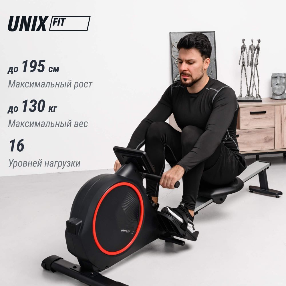 Гребной тренажер UNIX Fit механическая нагрузка / Techno Rower 410