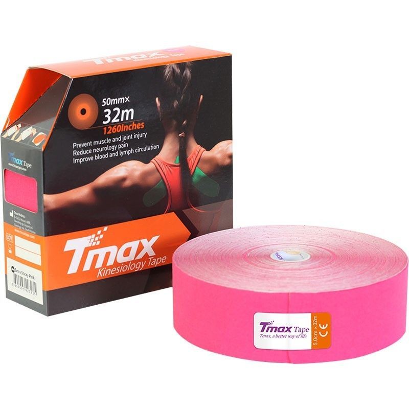 Фото Тейп кинезиологический Tmax 32m Extra Sticky Pink 5 см x 32 м 423235 розовый