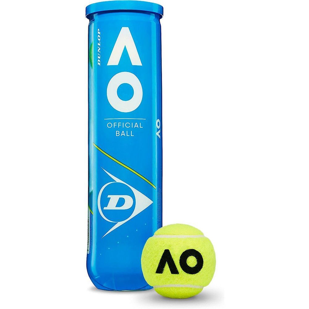 Фото Мяч теннисный Dunlop Australian Open 601355 одобр.ITF, уп.4 шт желтый