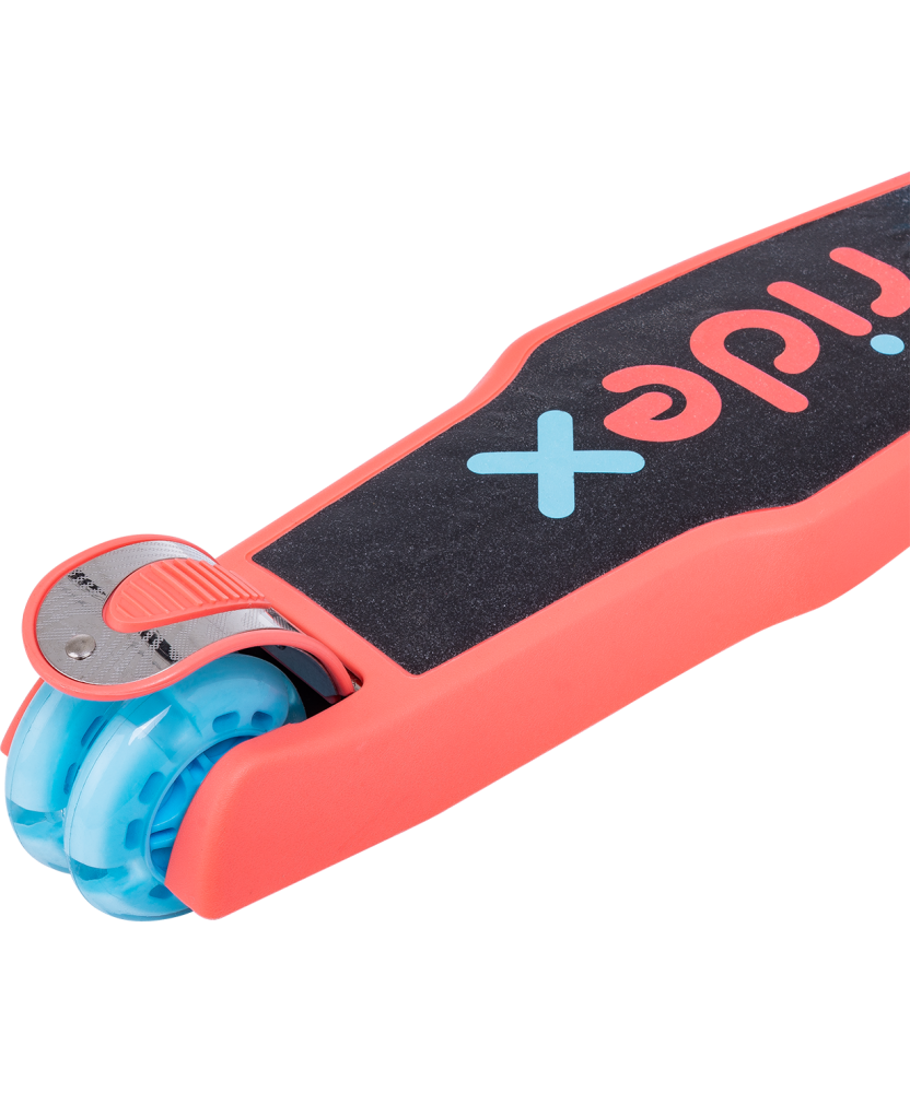 Фотографии Самокат 3-колесный Chip, 120/80 мм, голубой/коралловый