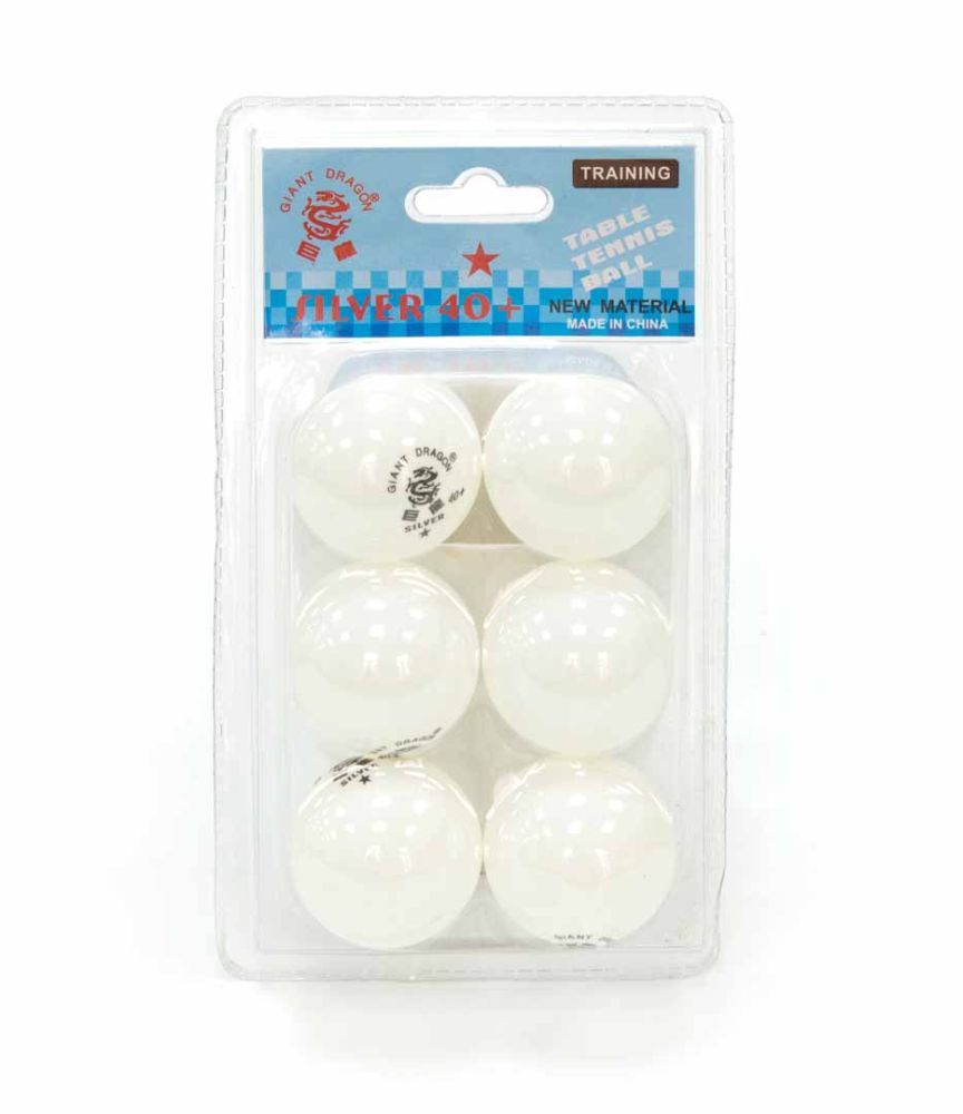Фото Мячи Dragon Training Silver 1* New (6 шт, бел.) в блистере