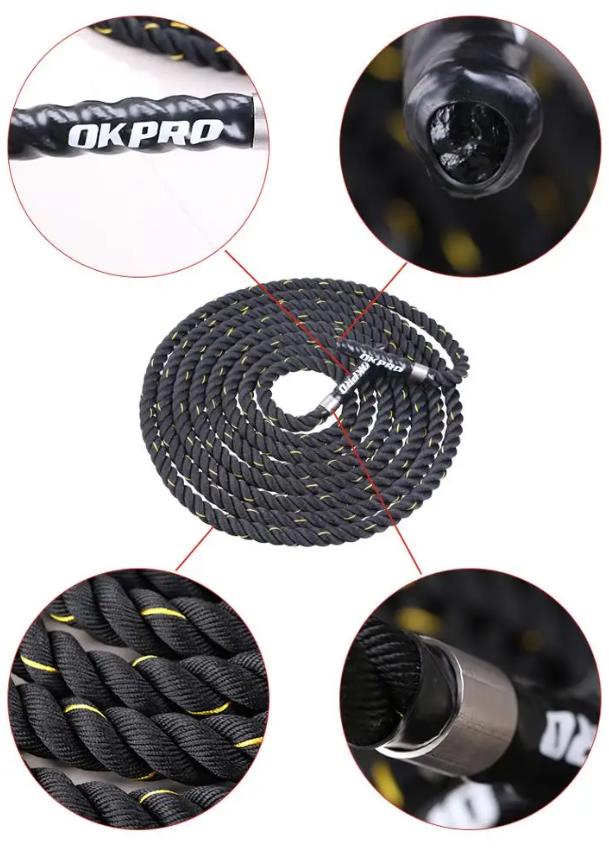 Канат тренировочный 9 м толщина 38 мм телиреновый OKPRO